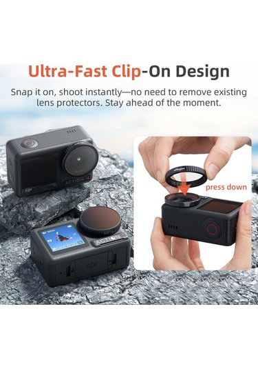 Djı Action 5 Pro / 4 / 3 İçin Amagisn Filtresi, Özellik: Nd8+16+32+cpl Siyah