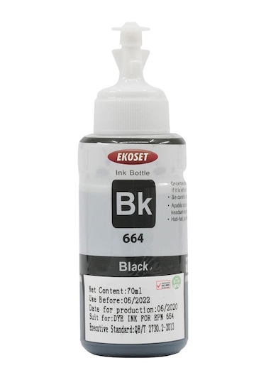 Ekoset Epson L386 Uyumlu Siyah Mürekkep 70 ML