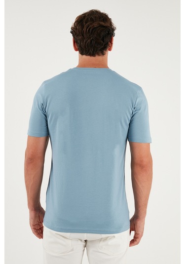 Buratti Pamuklu Regular Fit Bisiklet Yaka Erkek T Shirt 59020204 Mavi