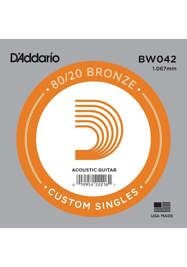 Daddario Bw042 80/20 Bronze .042 - Akustik Gitar Tek Tel