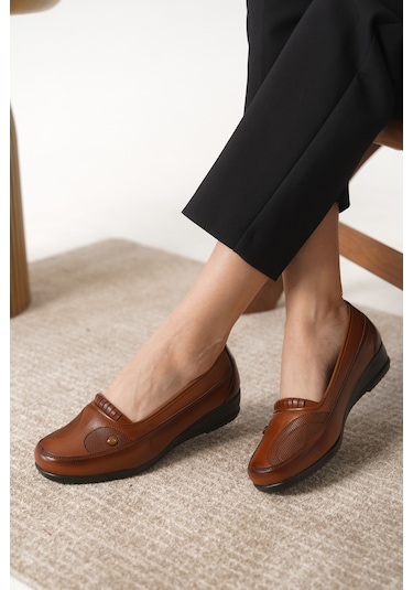 D042 Günlük Ortopedik Kadın Ayakkabı Taba