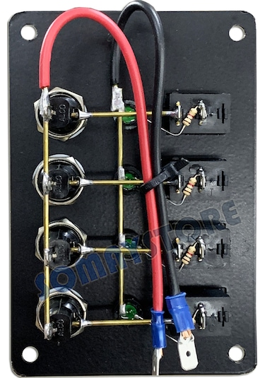 4 Anahtar Dikey Switch Panel - Sigorta Paneli - Tekne Karavan