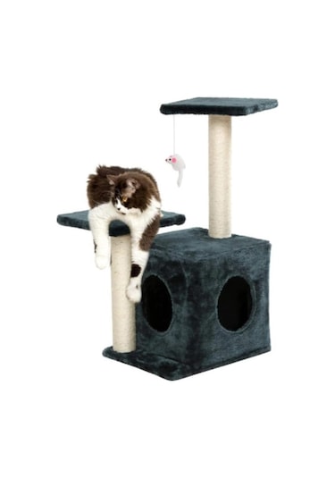 Reyo Pet Çift Basamaklı Yuvalı Kedi Tırmalaması Antrasit
