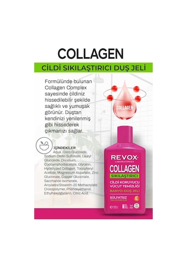 Revox Collagen Cildi Sıkılaştırıcı Sülfatsız Banyo Ve Duş Jeli 400 ML