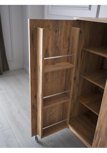 Çok Amaçlı 2 Kapaklı Mutfak Erzak Kiler Dolabı 80x52x120cm