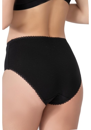 Siyah Mı Emay 1445 Modal Cotton Yüksekbel Dantelli Külot Siyah