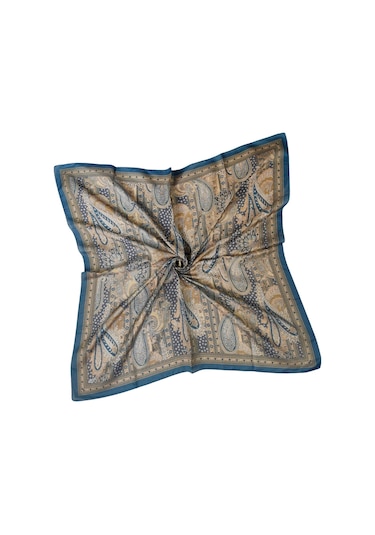 Enba Pamuklu Etnik Desenli Soft Eşarp İndigo