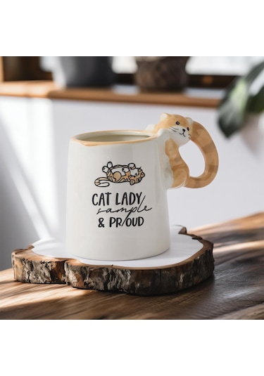 Aryıldz Tails Lady Kedi Figürlü Kupa 545ml 278383 Beyaz - Sarı