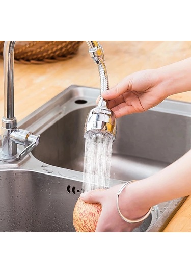 Suofeng Stainless Steel 360 Döner, 2 Modlu Duş & Darbe , Su Filtreli, Özel Arayüzlü, Su Tasarruflu, Çarpıtmaz, Geniş Kullanıma Uygun Faucet Ekranı GÜMÜŞ