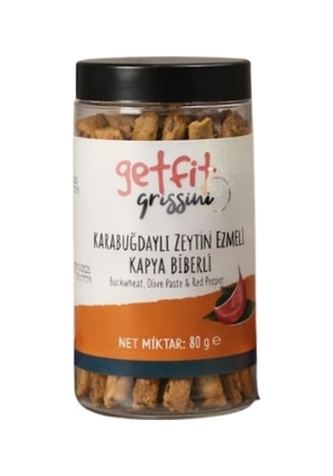 Getfit Karabuğdaylı Zeytin Ezmeli Kapya Biberli Grissini 80 Gr