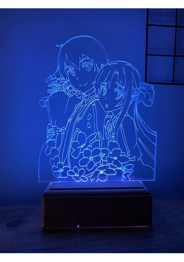 Sword Art Online Kirito And Asuna 16 Renk Gece Lambası