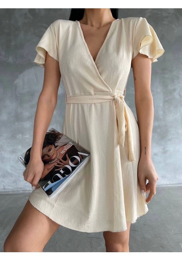 Bürümcük Mini Boy Elbise Bej