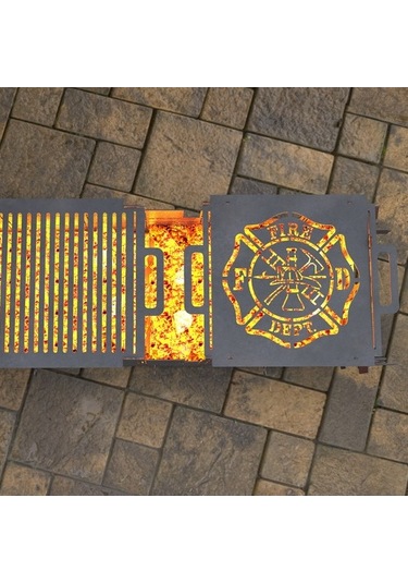 Portatif Barbekü İtfaiye Kamyonu Modelli Bahçeniz İçin Dekoratif Siyah