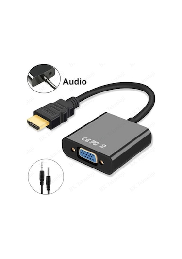 Hdmı To Vga Ses Destekli Hdmı Giriş Vga Çıkış Dönüştürücü