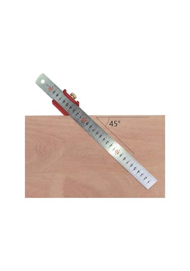 Rox Wood 0162 Alüminyum Cetvel Tutucu Gönye 45 Derece- 90 Derece
