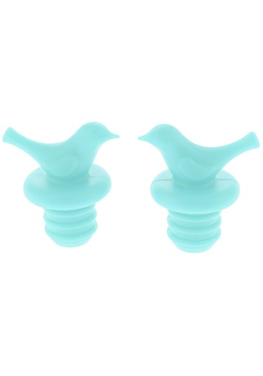 Suntek 3 Adet Silikon Küçük Kuş Şarap Şişesi Tıpa Mavi