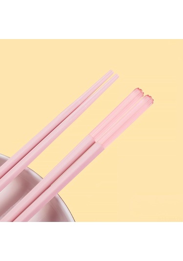 Ximistore9 5 Çift Pembe Cam Fiber Çubuk, Japon-kore Stili, Yeniden Kullanılabilir, Kaymaz, Bulaşık Makinesine Uygun, 9.6 İnç, 5 Farklı Desen Pembe