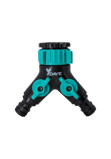 Daye Dy8002l Çift Çıkışlı Vanalı Musluk Adaptörü 3/4" - 1" 3/4 - 1 İnç Uyumlu