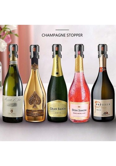Konesam 2 Adet Paslanmaz Çelik Şampanya Muhafaza Korku, Vakum Kapaklı Şarap Prosecco Şişe Tıkacı, Aroma Ve Tazelik Koruyucu, Ev Bar Ve Mutfak Aksesuarı