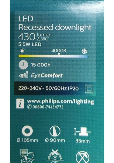 Philips Meson 5.5 Watt 430 Lümen 4000k 9290032751 4000K