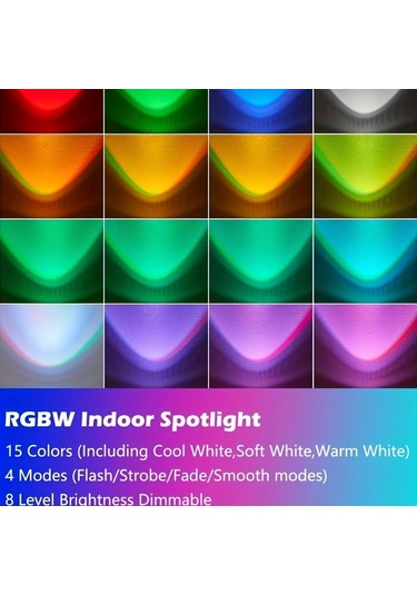 Xuweiwei 2 Paket Siyah S Rgbw Renk Degistiren Led Nokta Isiklari Uzaktan Kumandalı 16 Milyon Renk Usb Guclu Ayarlanabilir Braket Ev Dekoratif Aydinlatma Siyah-s