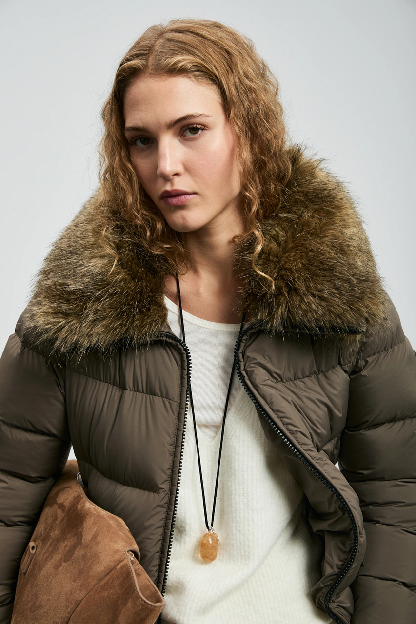 Lufian Eco Kaz Tüyü Kadın Mont Kum Kum 122120046100580 Kum