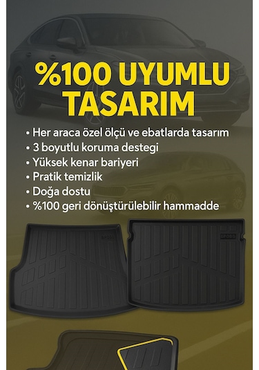 Mg Hs Turbo Hybrıd 2024+ Sonrası Myk 3d Premium Yumuşak Bagaj Havuzu