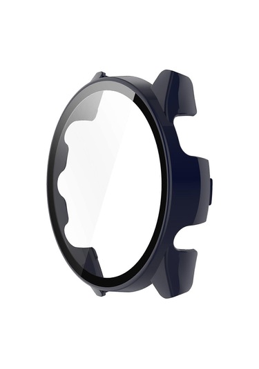 Garmin Forerunner 265 Akıllı Saat Pc Saat Kılıfı Ve Temperli Cam Ekran Koruyucu - Koyu Mavi - Wellngs