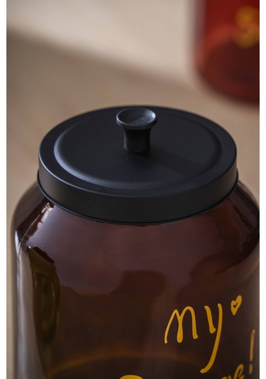 Pierre Metal Kapaklı Kavanoz Seti - 22 Cm Kahverengi