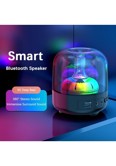Renkli Dinamik Atmosfer Işığı Desteği Plug-ın U Disk / Tf Kart İle Kablosuz Serin Hifi Ses Bluetooth Hoparlör