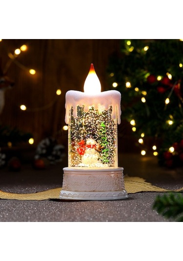 Novahub Yeni Yaşlı Yaratıcı Süsleme Sırt Parlayan Noel Mum Mum Masaüstü Lambası Lambası Gece Çantası Bronz Adam 20 Wh 20