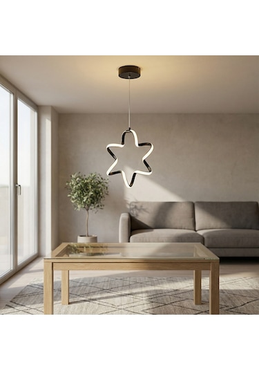 Nisaluce Stella Led Avize Siyah