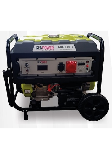 Genpower Gbg 110 Te Model 10.5 Kva Benzinli - İpli - Marşlı Tekerlekli Trifaze Portatif Jeneratör
