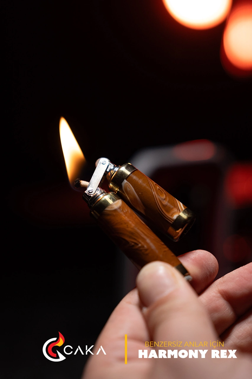 Caka Lighter Harmony Rex Kahve Benzinli Çakmak Kahverengi