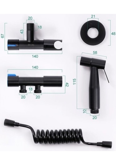 Xianwen Geeroyoo Taşınabilir Çok Amaçlı Bide Duş Başlığı - Siyah