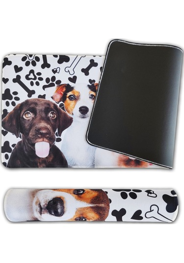 90x40cm Xxl Büyük Boy Kaymaz Taban Gaming Oyuncu Mousepad Dogs