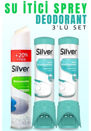 2 Adet Ayakkabı Koku Giderici Deodorant 100 Ml + Su Itici Önleyic Renksiz