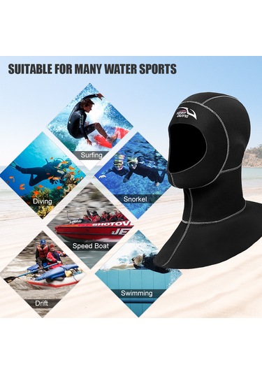 Kosona 3mm Kalın Neopren Dalış Şapka: Kışın Isı Sağlar, Su Altı Sporları İçin Esnek Ve Isı Tutucu - Sarı Çizgili M Boyu