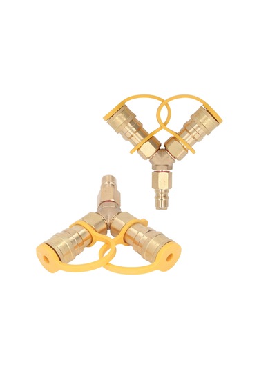 Samdoo 3/8 İnç Bakır Gaz Y Bölücü, Hızlı Bağlantı Adaptörü - Barbekü, Jeneratör, Bahçe Isıtıcı, Pizza Fırını İçin, Kaçak Gider, Güvenli Kullanım Çok Renkli