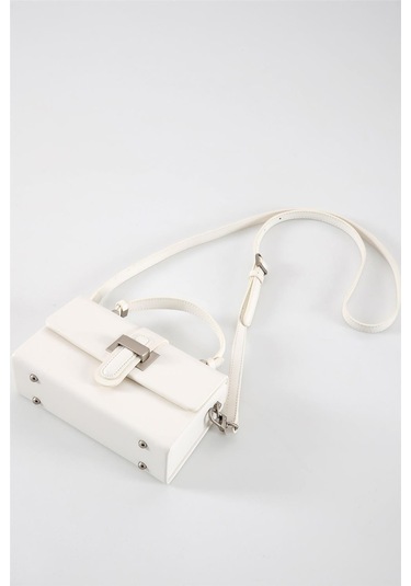 Ççs 17569 Kadın Omuz Askılı El Çantası-beyaz Beyaz