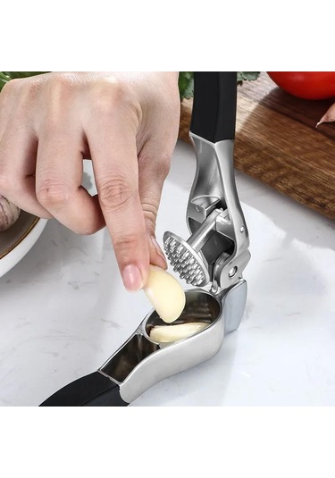 Mutfak Sarımsak Presi Manuel Sarımsak Ezici Paslanmaz Çelik Pres Doğrama Sarımsak Aleti Sebze Ev Aleti Aksesuarları Gümüş