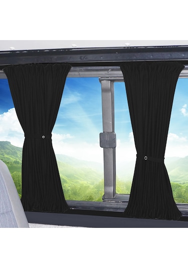 Pandami Citroen Berlingo 2.nesil 2008-2018 Uyumlu Siyah Raylı Oto Perde Takımı