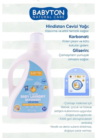 Doğal Bebek Çamaşır Sabunu Bitkisel Deterjan