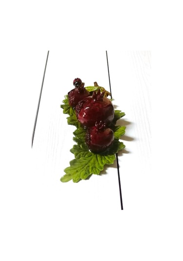 Dekoratif El Yapımı Yaprak Üzeri Nar Figürlü Dekoratif Obje Nar Biblo Bereket Ve Bolluk Simgesi