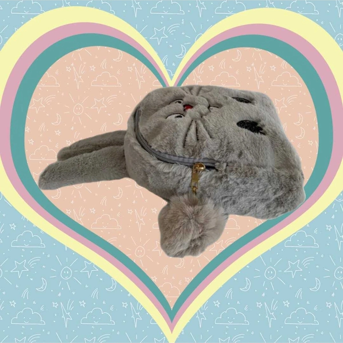 Tezzgelsin Tavşan Peluş Çocuk Sırt Çantası Çocuk Çantası Füme