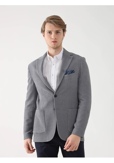 Dufy Gri Erkek Slim Fit Mono Yaka Ceket - 95384 Gri