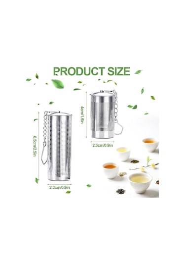 Geeksen Paslanmaz Çelik 4'lü Demlik Filtresi Seti - Büyük Boy Çay Süzmeye Uygun Gümüş