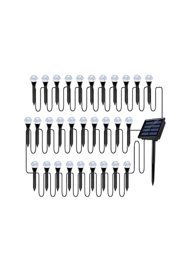 Güneş Kabarcıkları Çim Lambası Dize Seti 30 Işıklar Açık Peyzaj Çok Renkli