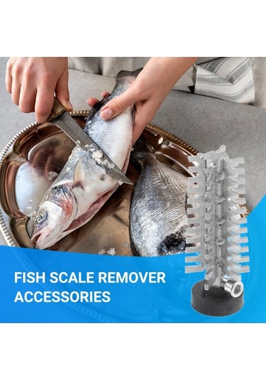 Balık Pullarını Temizleyici Elektrikli Pul Temizleyici Aksesuarı - Dayanıklı D Gümüş Gümüş