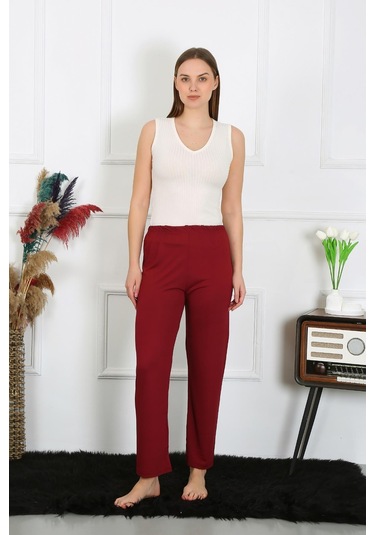 Akbeniz Kadın Pamuk Penye Tek Alt Pijama Bordo 27514-bordo Bordo